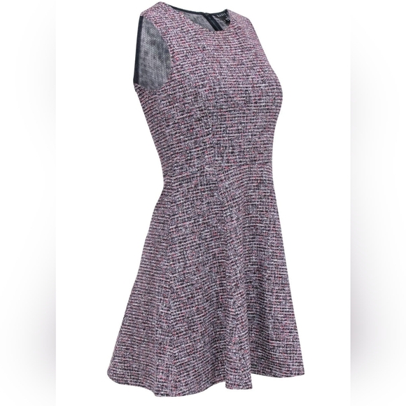 Theory Navy & Red Fit & Flare Sleeveless Tweed Mini DressSize 6 Women's - Picture 4 of 12
